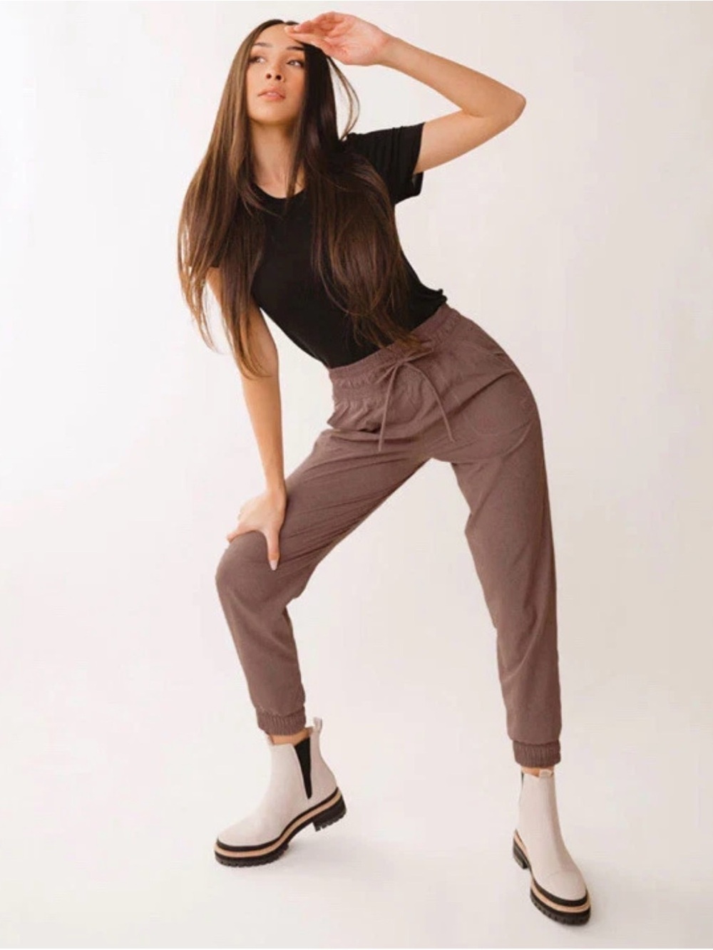 Albion Jetsetter Jogger in Heathered Mauve - Size Small